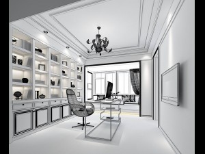 family - office - study room -0104 3D Модель