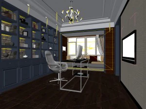 family - office - study room -0104 3D Model