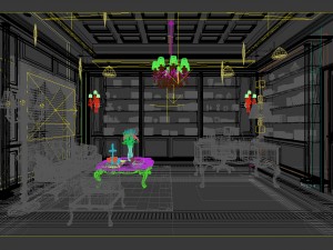 family - office - study room -0107 3D Model