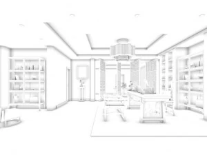 family - office - study room -0110 3D Model