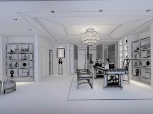 family - office - study room -0110 3D Model