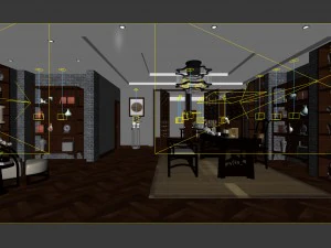family - office - study room -0110 3D Model