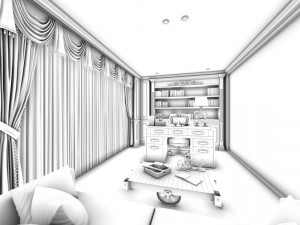 family - office - study room -0111 3D Model
