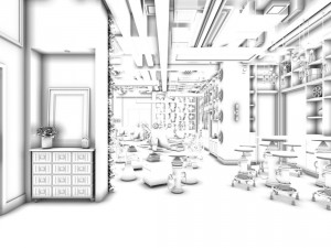 family - office - study room -0111 3D Model