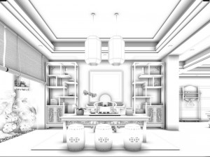 family - office - study room -0114 3D Model