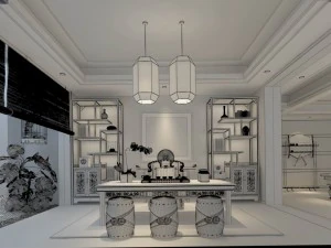family - office - study room -0114 3D Model