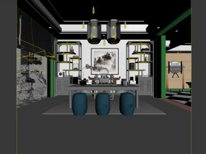 family - office - study room -0114 3D Model