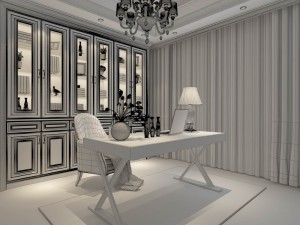 family - office - study room -0118 3D Model