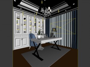 family - office - study room -0118 3D Model