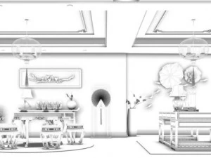family - office - study room -0119 3D Model