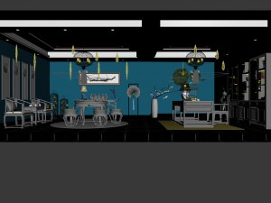 family - office - study room -0119 Model 3D