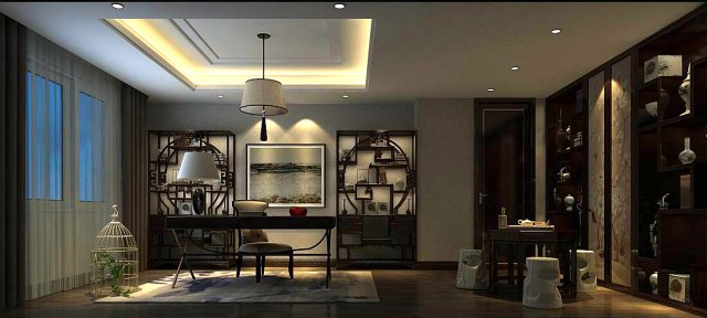 family - office - study room -0120 3D मॉडल .c4d .max .obj .3ds .fbx .stl .blend 