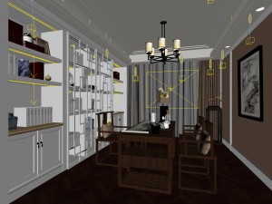 family - office - study room -0123 Modelo 3D