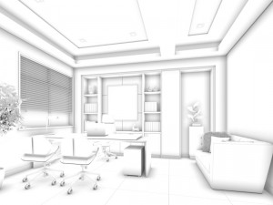 family - office - study room -0124 3D Model