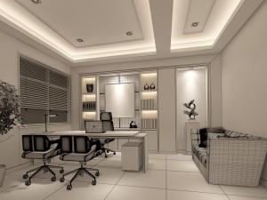 family - office - study room -0124 3D Model