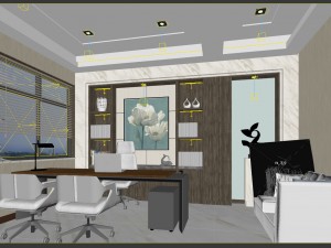 family - office - study room -0124 3D Model