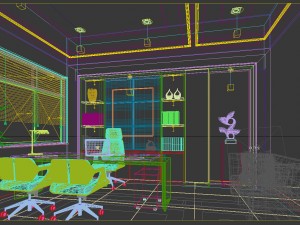 family - office - study room -0124 3D Model
