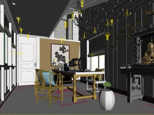 family - office - study room -0126 3D Model