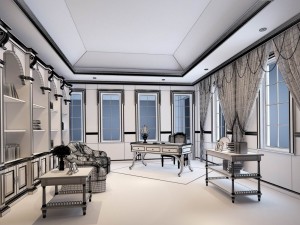 family - office - study room -0128 3D Model