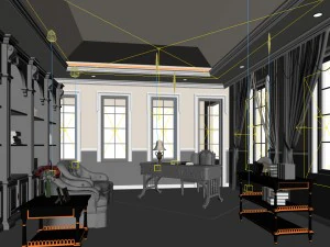 family - office - study room -0128 3D Model