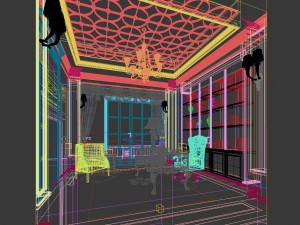 family - office - study room -0131 Modelo 3D