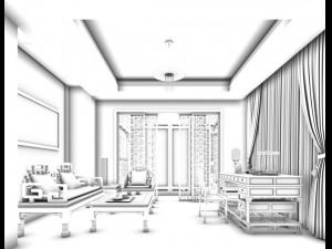 family - office - study room -0132 3D Modell