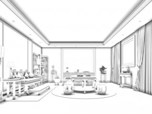 family - office - study room -0133 3D Model