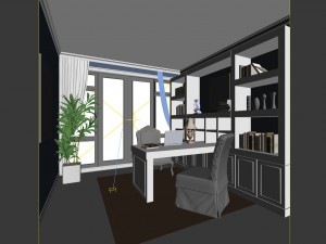 family - office - study room -0134 3D Model