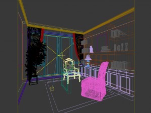 family - office - study room -0134 3D Model