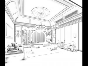 family - office - study room -0135 Modelo 3D