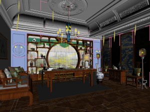 family - office - study room -0135 Modelo 3D