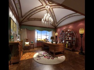 family - office - study room -0136 3D Model