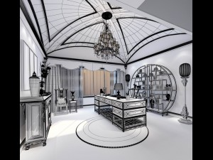 family - office - study room -0136 3D Model