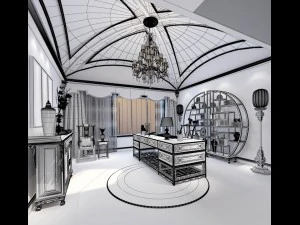 family - office - study room -0136 3D Model