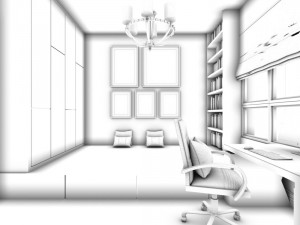 family - office - study room -0137 3D Model