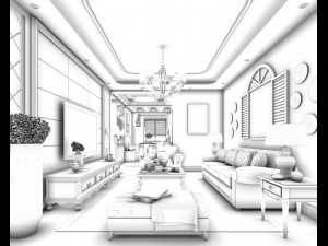 family - office - study room -0137 3D Model