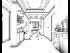family - office - study room -0137 3D Model