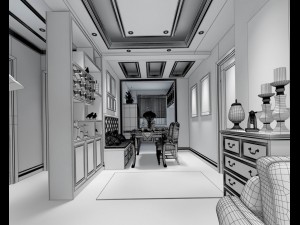 family - office - study room -0137 3D Model