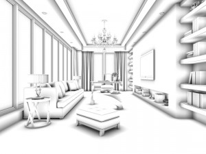 family - office - study room -0138 3D Model