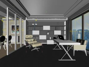 family - office - study room -0139 3D Model