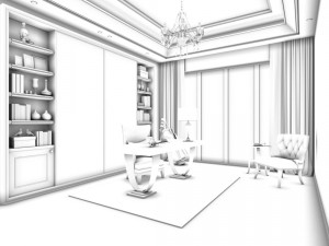 family - office - study room -0141 Modèle 3D