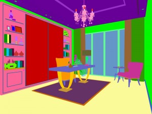 family - office - study room -0141 Modèle 3D