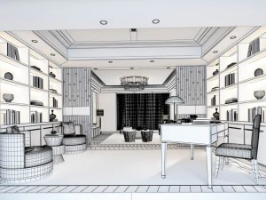 family - office - study room -0142 3D Model