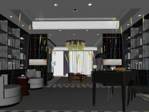 family - office - study room -0142 3D Model
