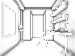 family - office - study room -0143 3D Model