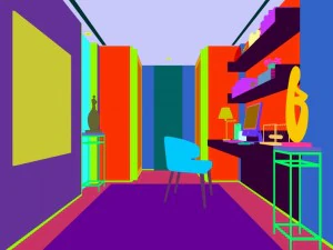 family - office - study room -0143 3D Model