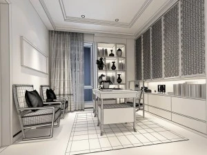 family - office - study room -0144 3D Model