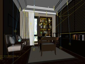 family - office - study room -0144 3D Model