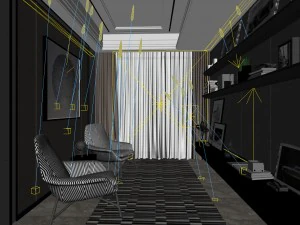 family - office - study room -0145 3D Model