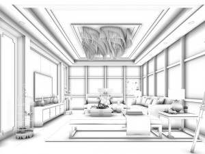 family - office - study room -0146 3D Model